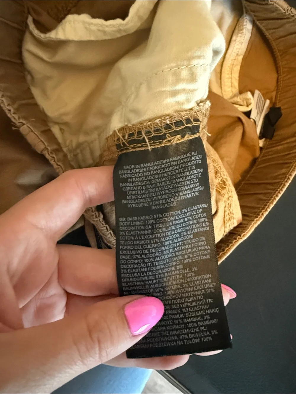 The North Face Men's Caramel Cargo Shorts with Black Accents